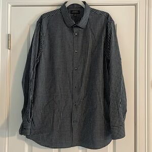 Banana Republic Navy White Checkered Dress Shirt 💙 button down 💙 XL